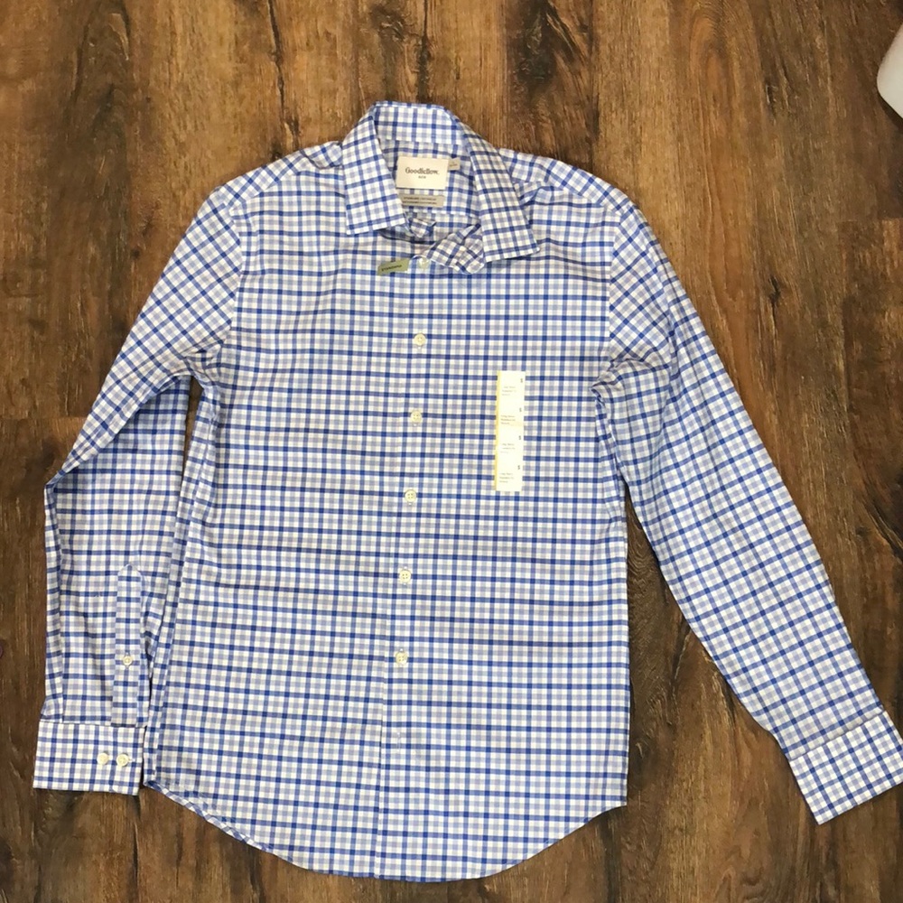 Small Standard fit stretch Blue plaid Long sleeve